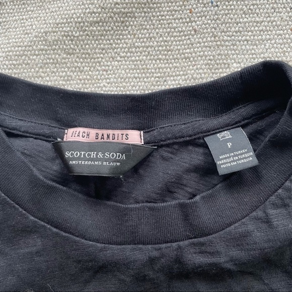 SCOTCH & SODA BLACK EMBROIDERED TEE  - XS - Picture 6 of 9